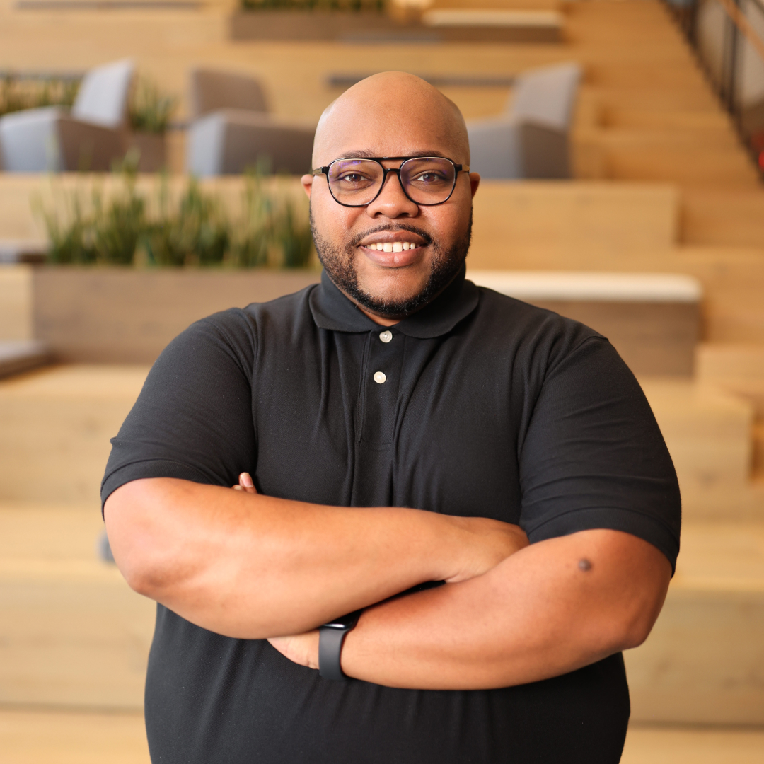 Christian Wilson posing at LendingTree Headquarters in Charlotte, NC.   